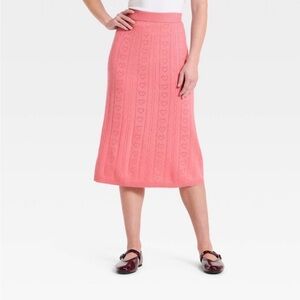 Women's pointelle heart sweater skirt